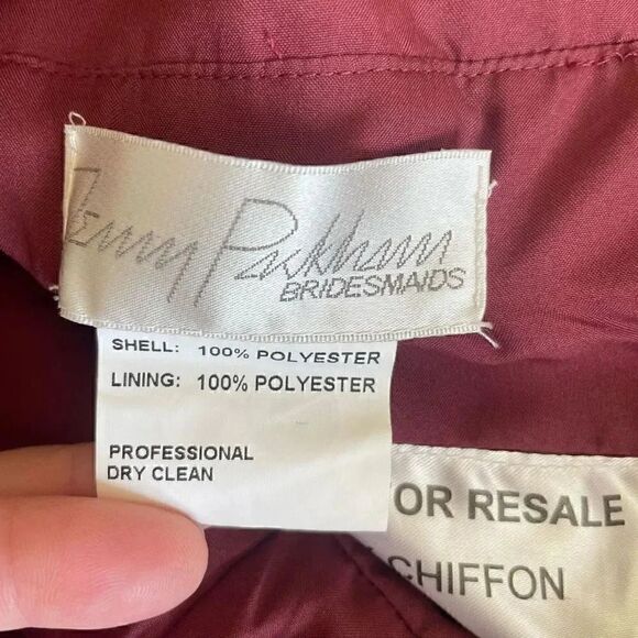 Jenny Packham Cabernet Cap Sleeve Chiffon Bridesmaid Dress Fit & Flare 12 #1654 - Picture 9 of 15